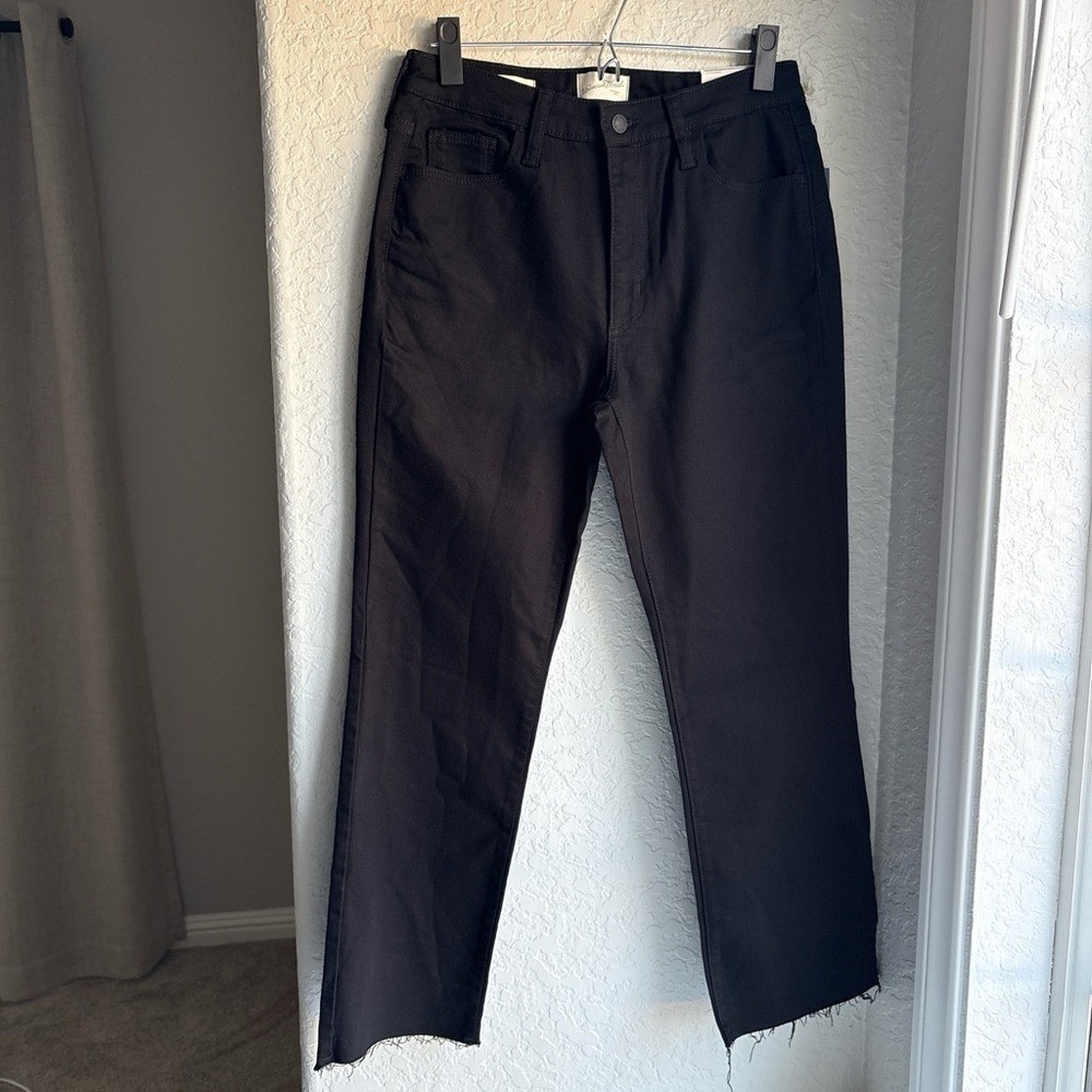 Universal Thread Womens Black Ankle Bootcut Jeans‎ 8 Raw Vintage Stretch Fitted